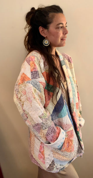 Pastel Crazy Quilt Kimono Jacket