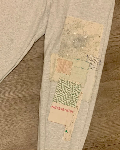 Upcycled Grey patchwork sweatpant