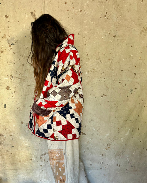 Light weight geo and ditsy quilted jacket