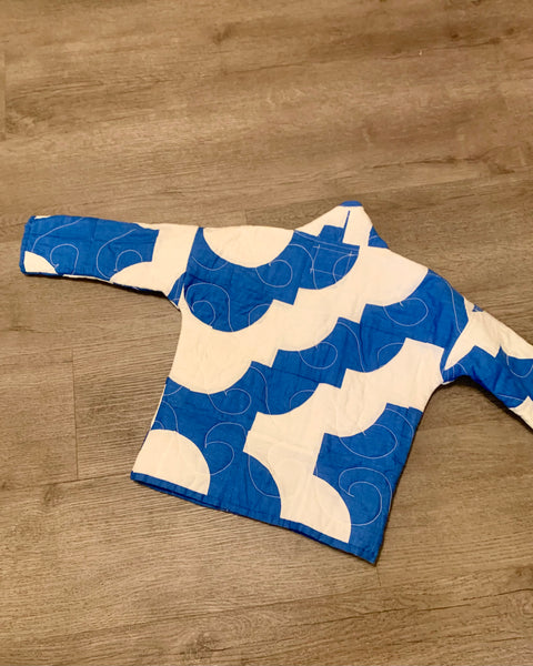 Royal blue/White quilted children’s jacket