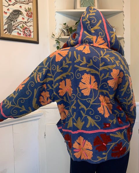 Oversized Hooded Suzani Jacket