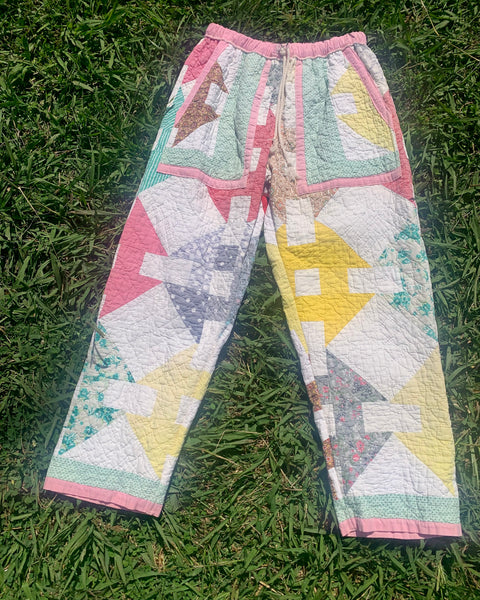 Pastel quilted lounge pants