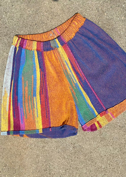 Multicolor broken stripe towel Terry short