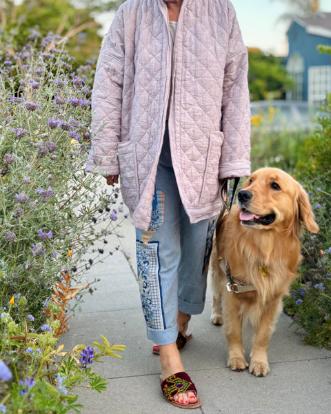Lavender Linen Long Kimono Jacket