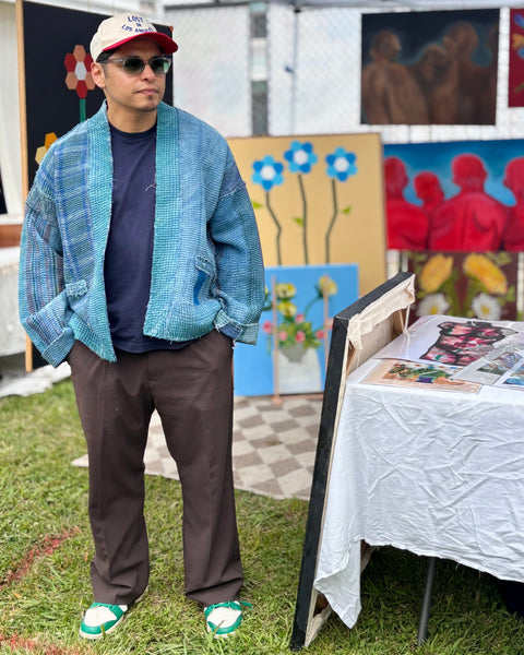 Reversible Indigo Overdyed Kantha Jacket