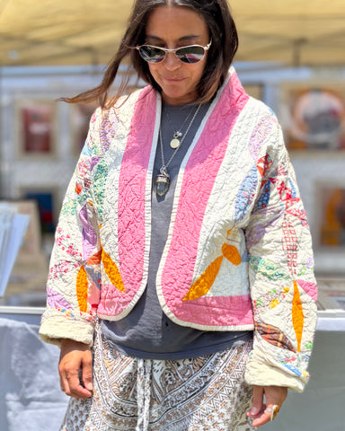 Floral Crop Quilted Jacket