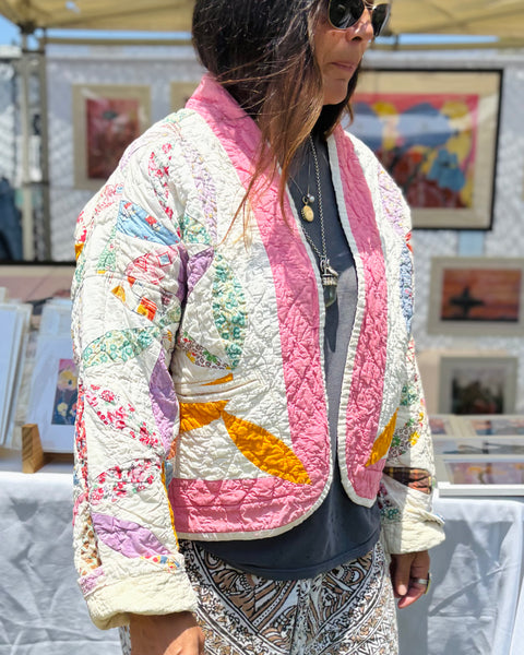 Floral Crop Quilted Jacket