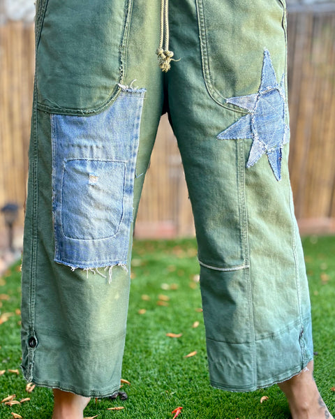 Denim detailed Patched Army pant