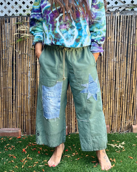 Denim detailed Patched Army pant