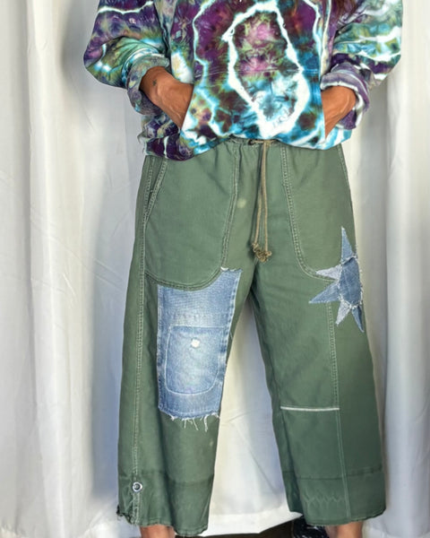 Denim detailed Patched Army pant