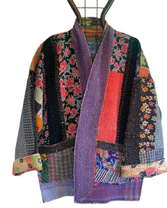 Multi Color Multi Print Kantha Kimono