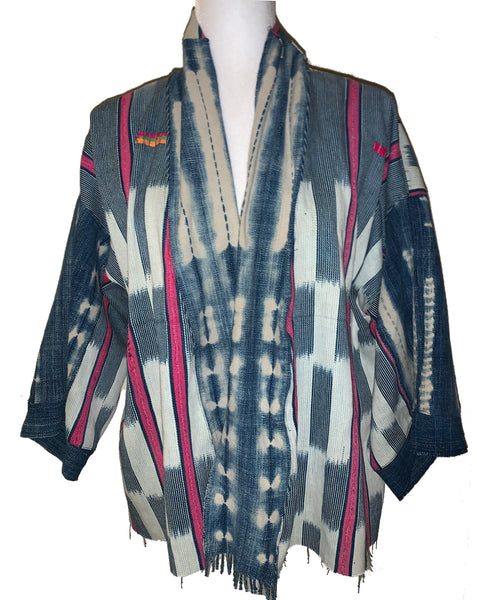 African indigo short kimono