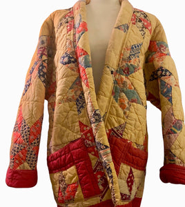 Gold/Red Star Quilted Kimono