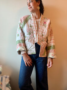 Sweet Embroidered Floral Kimono