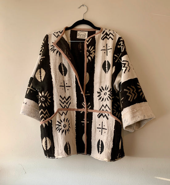 Bold Black and White Kimono Jacket