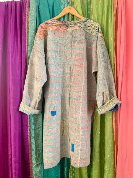 Long Reversible Kantha Jacket