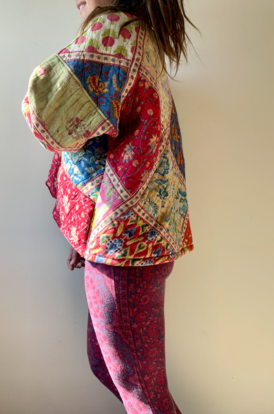 Patchwork Indian Kantha Cloth Quilt Kimono