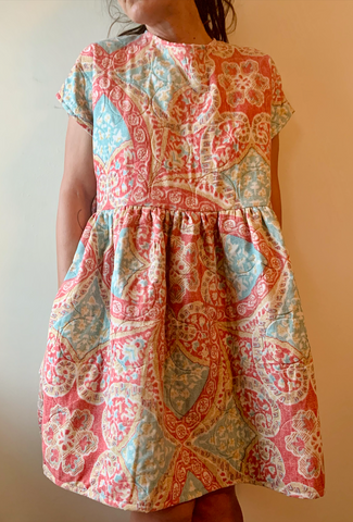 Medallion Print Open Back Dress