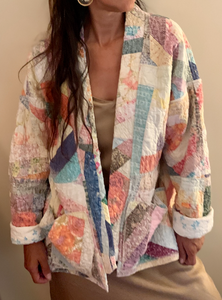 Pastel Crazy Quilt Kimono Jacket