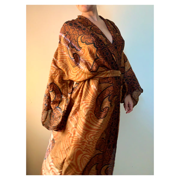 Animal Print Silk Robe
