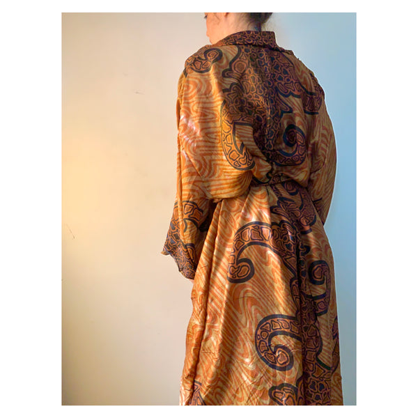 Animal Print Silk Robe