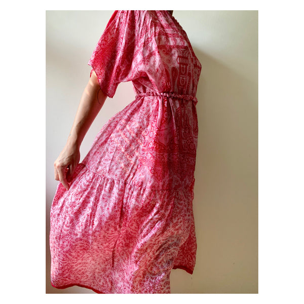 Long Pink/Red Paisley Dress