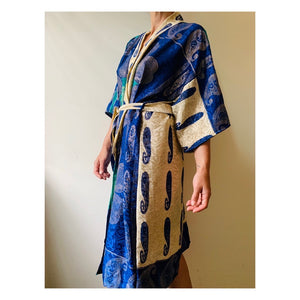 Royal Blue/Ivory Paisley Robe