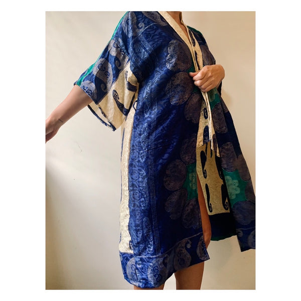 Royal Blue/Ivory Paisley Robe